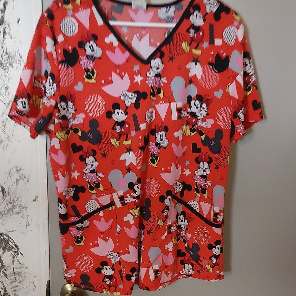 Red Mickey Mouse Graphic T-Shirt
